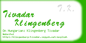 tivadar klingenberg business card